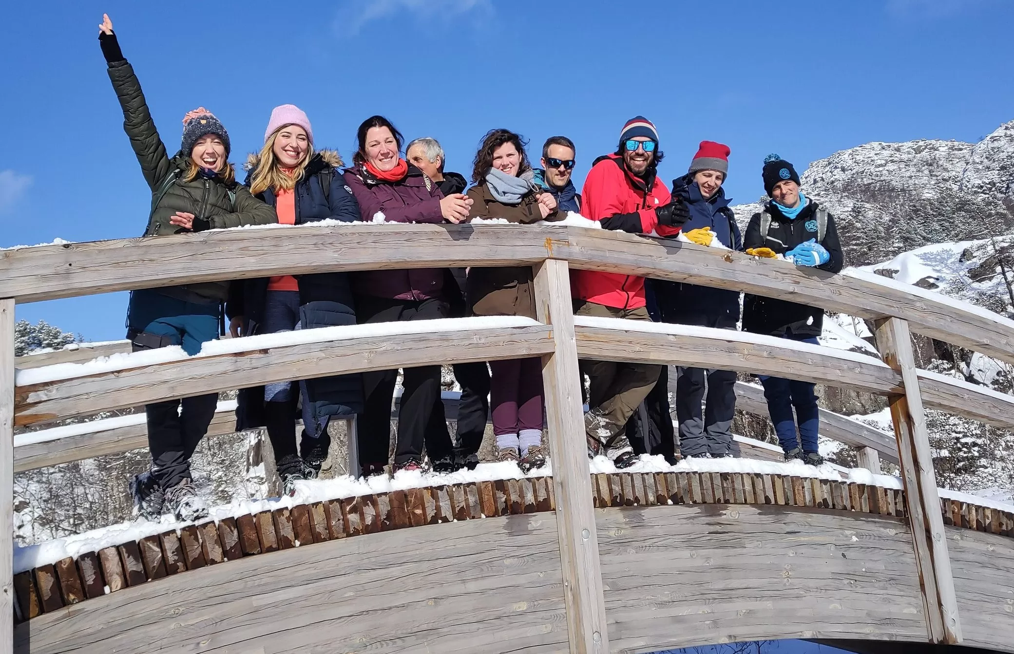On the bridge guided hike the pulpit rock